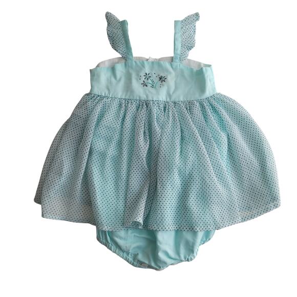 Well Dressed Wolf Mint Dot Skirted Romper - Picture 1 of 12